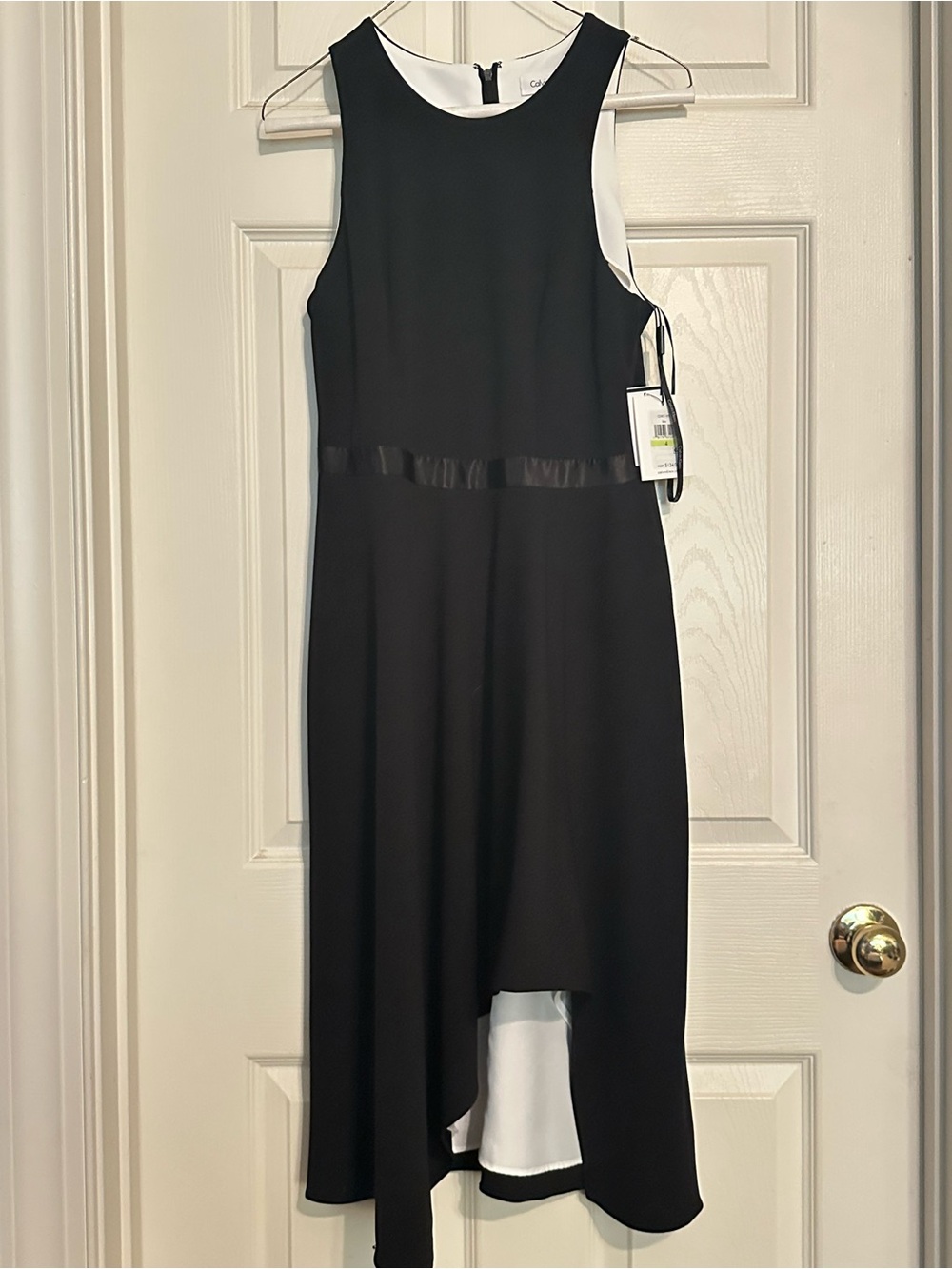 Calvin Klein Black High-Low Sleeveless Dress